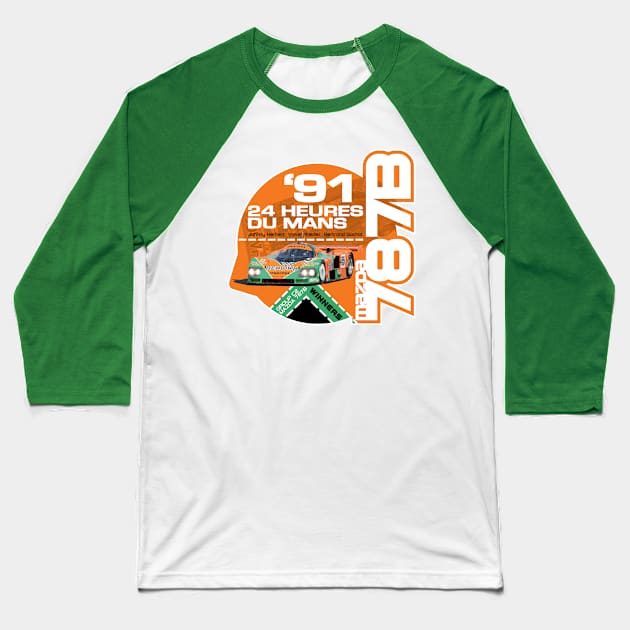 Retro Le Mans 24 Hours T-Shirt - Mazda 787B Group C2 Design Baseball T-Shirt by funkymonkeytees